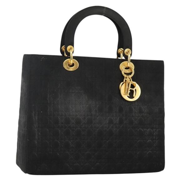 DIOR Canage Hand Bag Nylon Black Gold - Picture 1 of 12
